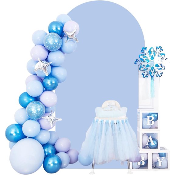 Light Blue Backdrop Arch Cover for 6ft Arched Metal Stand Wedding Balloon Arch Decor Covers Wedding Bridal Shower Ceremony Event Fabric Picture Drop Decor