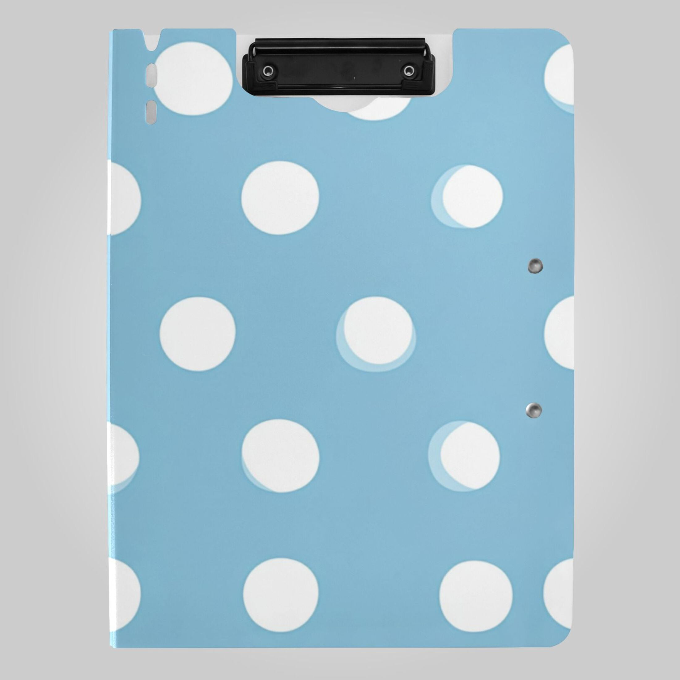 Light Blue Background White Dots Foldable Binder Folder Clipboard with ...