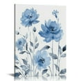 thumbnail image 1 of Light Blue Bathroom Pictures Wall Decor Rose Flower Canvas Art Print Blue and White Wall Art Bedroom Art Chic Kitchen Home Decoration, 1 of 5