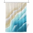 thumbnail image 1 of Light Blue Beige Beach Shower Curtain, Abstract Gradient Sandy Ocean Waves Waterproof Shower Curtain Set with 12 Hooks Lightweight Bath Curtains Fabric Bathroom Decor 36x72 Inches, 1 of 9
