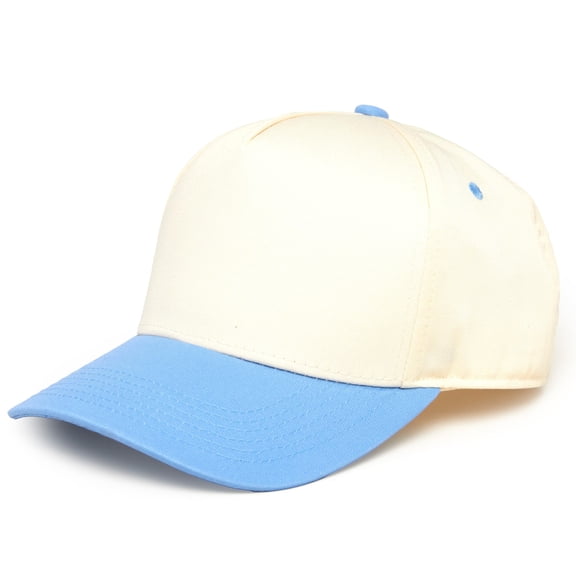 Funky Junque Trucker Hat – Vintage Two-Tone Snapback Baseball Cap - Light Blue/Beige