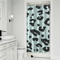 thumbnail image 1 of Light Blue and Black Of Leopard Print Shower Curtain 36"x72" ,Bathroom Decorative Shower Curtains Set with 12 Hooks,Modern Waterproof Washable Shower Curtain, 1 of 6