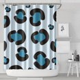 thumbnail image 1 of Light Blue and Black Of Leopard Print Shower Curtain 84"x72" ,Bathroom Decorative Shower Curtains Set with 12 Hooks,Modern Waterproof Washable Shower Curtain, 1 of 6