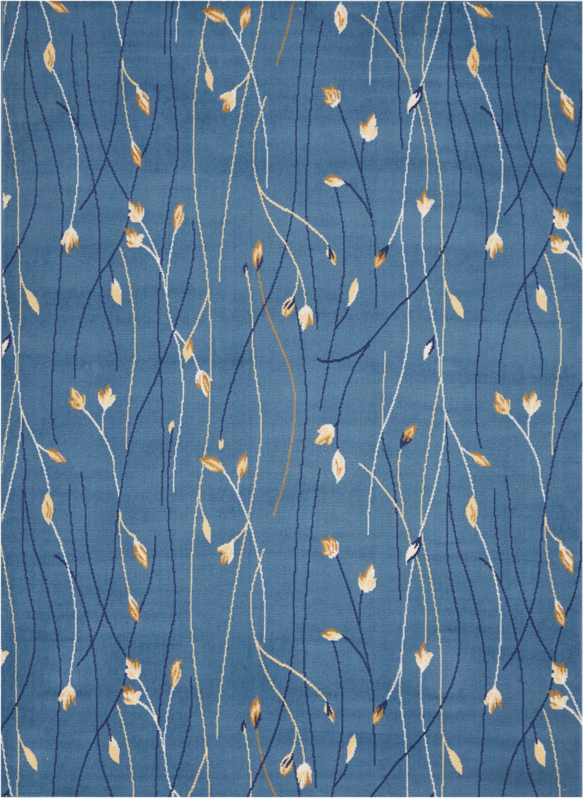 Free Shipping! Pinewood Grove Light Blue Botanical Area Rug, Farmhouse ...
