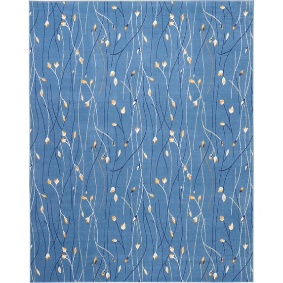 Light Blue Botanical Area Rug by Pinewood Grove