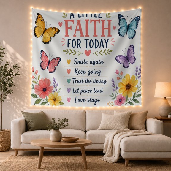 Light Blue Botanical With Elements Words Little Written, Mystical Fantasy for Space Lovers, Galaxy Room Decor, Valentine's Day Gift, Tapestry Wall Hanging for Bedroom and Dorm