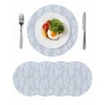 thumbnail image 1 of Light Blue Botanical Round 13 Inch Placemats Set of 4, Pastoral Elegant Spring Floral HeatResistant Non Slip Place Mats for Dining Table, Wipeable Braided Kitchen Table Mats for Housewarming, 1 of 9
