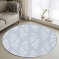 thumbnail image 1 of Light Blue Botanical Round Area Rug 4Ft Washable Circle Rugs for Bedroom Dining Room, Pastoral Elegant Spring Floral Non-Slip Carpet Floor Mats Indoor Outdoor Carpet Runner Aesthetic Home Decor, 1 of 8