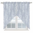 thumbnail image 1 of Light Blue Botanical Swag Valances for Windows 2 Pack, Kitchen Window Curtains 36 Inch Length, Pastoral Elegant Spring Floral Privacy Swag Curtains for Living Room/Bathroom with Rod Pocket 36"x36", 1 of 8