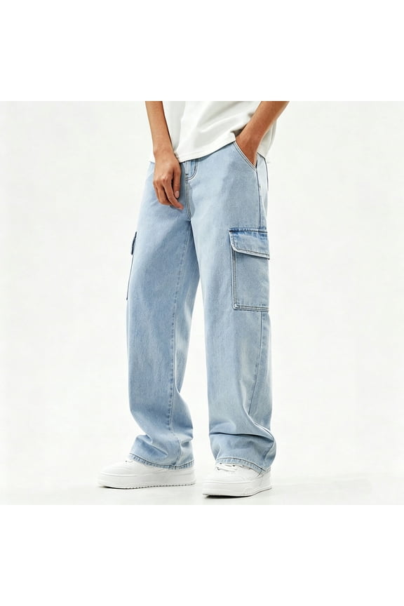 Light Blue Boys Stretch Casual Pants Kids 65% Cotton 33% Poly 2% Spandex Straight Leg Elastic Waist Drawstring Pockets School Playwear 8-16,Size 12-13 T
