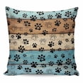 thumbnail image 1 of Light Blue Brown Pillow Covers 20x20 Inch Decorative Throw Pillow Cover, Rustic Farmhouse Dog Paw Vintage Sofa Pillowcases Accent Cushion Case Home Decor Bedroom Living Room, 1 of 6