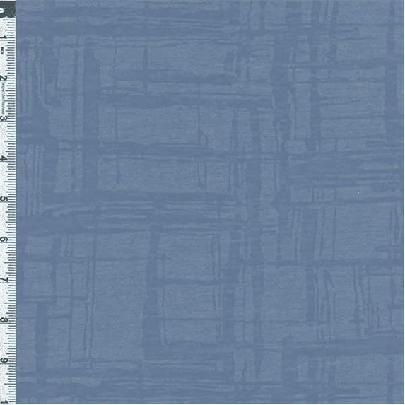 Light Blue Burnout Brush Plaid Jersey Knit, Fabric Sold By the Yard