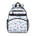 thumbnail image 1 of Light Blue Butterfly Purple Pattern Cute School Backpack Bag for School with Padded Back and Adjustable Shoulder Straps 15.25"x11.5"x5.25", 1 of 5