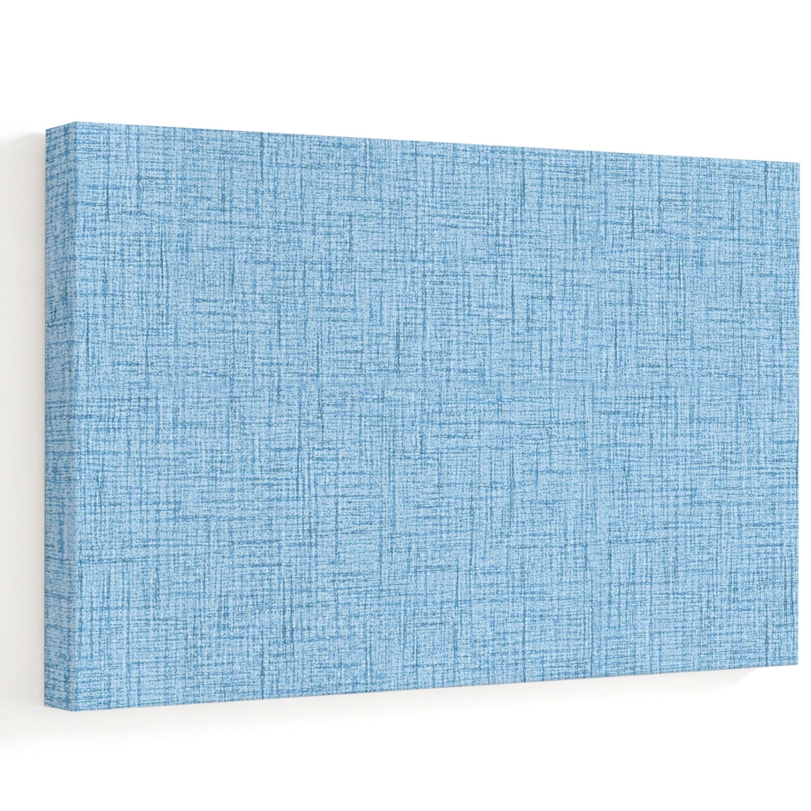 Light Blue Canvas Wall Art, Minimalist Light Sky Blue Woven‑linen ...