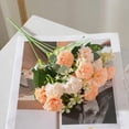 thumbnail image 1 of Light Blue Carnation Artificial Bouquet 12.5 Inch Spring Table Centerpiece Decor For Home Office And Wedding Arrangements, 1 of 7