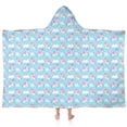 thumbnail image 1 of Light Blue Cartoon Unicorn Cloud Pattern Hooded Bath Towel，60"x35" for Ages 3 To 12 Kids, Quick Dry Lightweight Soft Microfiber Hood Beach Towel Cover Up for Kids, 1 of 7