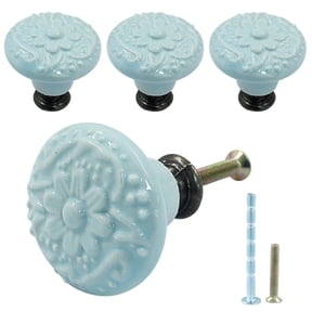 Light Blue Ceramic knobs, Kitchen Cabinet Retro Dresser Knobs, Drawer Knobs, Furniture Knobs and Pulls(10Pcs)