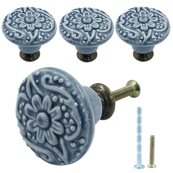 Light Blue Ceramic knobs, Kitchen Cabinet Retro Dresser Knobs, Drawer Knobs, Furniture Knobs and Pulls(10Pcs)