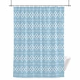 thumbnail image 1 of Light Blue Checkered Shower Curtain, Abstract White Geometric Argyle Stripe Waterproof Shower Curtain Set with 12 Hooks Lightweight Bath Curtains Fabric Bathroom Decor 60x72 Inches, 1 of 9