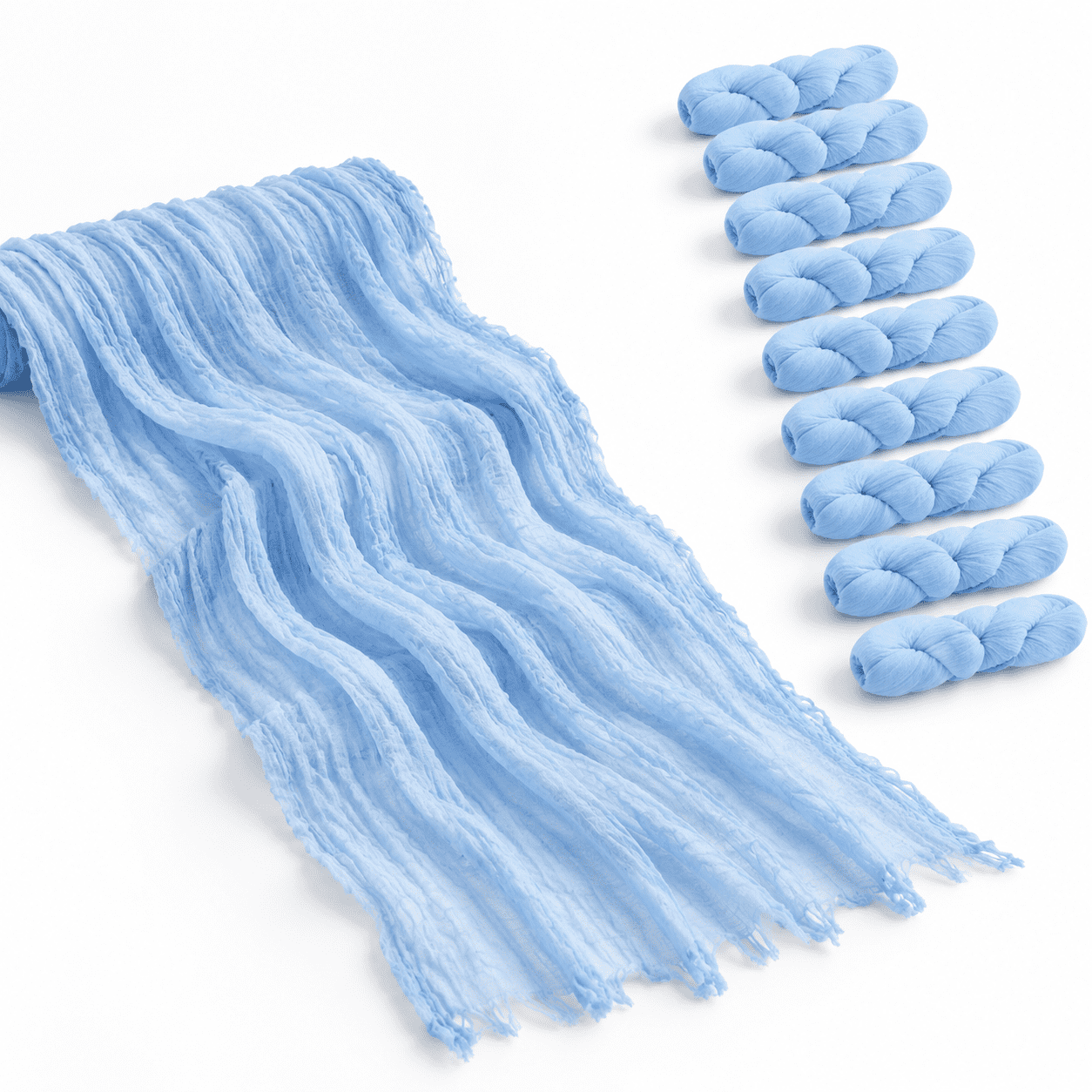 Table Light Man Light Blue Cheesecloth Table Runner Fall Boho Wedding Birthday Home ...