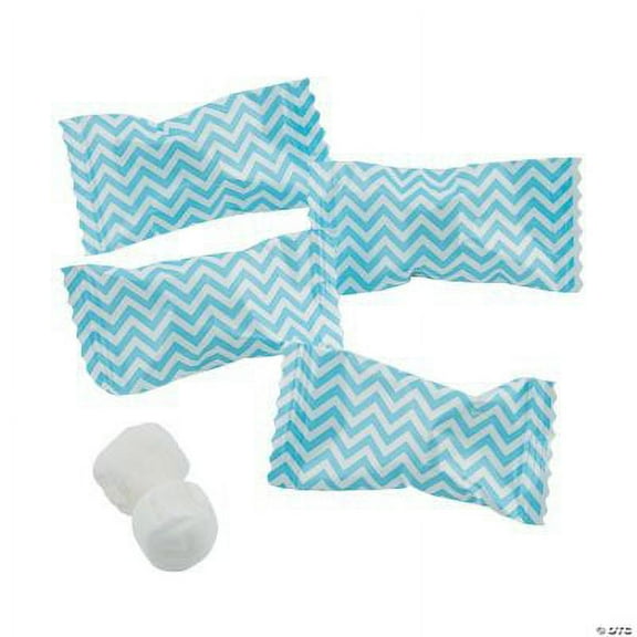 Light Blue Chevron Buttermints, Individually Wrapped, 108 Pieces