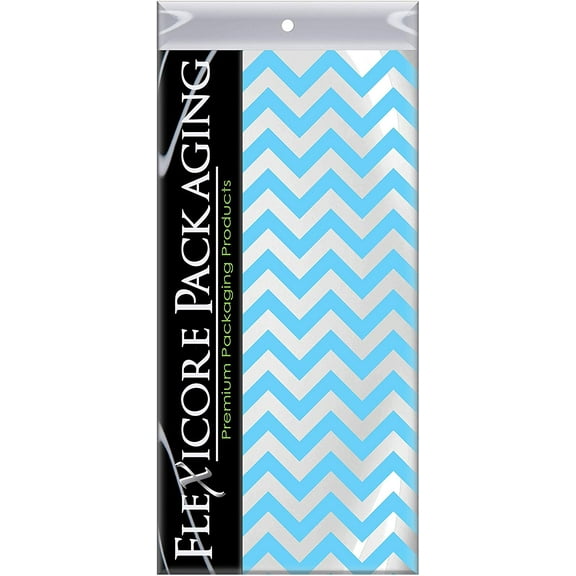 Light Blue Chevron Tissue Paper, 15"x20", 10 ct
