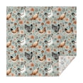 thumbnail image 1 of Light Blue Chicken Floral Pattern Square Tablecloth,Waterproof Square Table Cover,Wipeable Spillproof Washable Table Cover for Home Kitchen Party Decor 42"X42"(107x107cm), 1 of 6