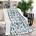 thumbnail image 1 of Light Blue Christmas House and Tree Pattern Blanket,Comfortable Soft Lamb Wool Throw Blanket,All Season,Warm Lightweight Blankets for Sofa Bed Couch Living Room Chair,60"x80", 1 of 4