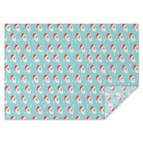 Light Blue Christmas Santa Pattern Rectangle Tablecloth 60"x84",Waterproof Polyester Rectangle Table Cloth, Wipeable Spillproof Polyester Tablecloth for Dining, Camping, Indoor and Outdoor