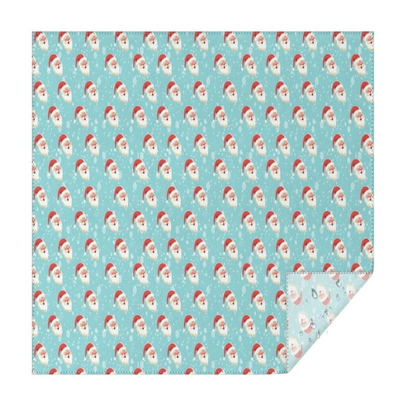 Light Blue Christmas Santa Pattern Square Tablecloth,Waterproof Square Table Cover,Wipeable Spillproof Washable Table Cover for Home Kitchen Party Decor 60"x60"(152x152cm)
