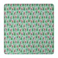 thumbnail image 1 of Light Blue Christmas Santa and Tree Pattern Square Fitted Tablecloth with Elastic Edge,Square Table Cover,Washable Elastic Table Cover for Home Kitchen Party Decor 36"x36", 1 of 6