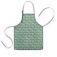 thumbnail image 1 of Light Blue Christmas Santa and Tree Pattern Kids Aprons for Girls and Boys,Adjustable Neck Strap Toddler Aprons for Kids Cooking Baking, 1 of 7