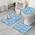 thumbnail image 1 of Light Blue Christmas Snowflake Pattern Bathroom Rugs Sets 3 Piece,Toilet Cover Set,Absorbent Non Slip Bathroom Mats Sets with U-Shaped Contour Rug Toilet Rug Set, 1 of 5