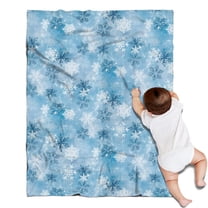 Light Blue Christmas Snowflake Pattern Blanket,Comfortable Soft Flannel Throw Blanket,All Season,Warm Lightweight Blankets for Sofa Bed Couch Living Room Chair,30"x40"