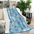 thumbnail image 1 of Light Blue Christmas Snowflake Pattern Blanket,Comfortable Soft Lamb Wool Throw Blanket,All Season,Warm Lightweight Blankets for Sofa Bed Couch Living Room Chair,50"x60", 1 of 4