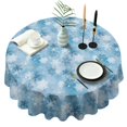 thumbnail image 1 of Light Blue Christmas Snowflake Pattern Round Tablecloth 60"x60",Wrinkle Wipeable Table Cloth for Kitchen Dining Room Picnic Patio Party, 1 of 6