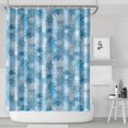 thumbnail image 1 of Light Blue Christmas Snowflake Pattern Shower Curtain 72"x84" ,Bathroom Decorative Shower Curtains Set with 12 Hooks,Modern Waterproof Washable Shower Curtain, 1 of 6