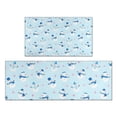 thumbnail image 1 of Light Blue Christmas Snowman Pattern Kitchen Rugs Sets Of 2,Anti Fatigue Kitchen Mat Rugs Non Slip Washable,Decorative Kitchen Floor Mats for Kitchen,Sink,Laundry,17"x30"+17"x47", 1 of 7