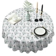thumbnail image 1 of Light Blue Christmas Snowman Pattern Round Tablecloth 60"x60",Wrinkle Wipeable Table Cloth for Kitchen Dining Room Picnic Patio Party, 1 of 6