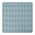 thumbnail image 1 of Light Blue Christmas Snowman Pattern Square Fitted Tablecloth with Elastic Edge,Square Table Cover,Washable Elastic Table Cover for Home Kitchen Party Decor 36"x36", 1 of 6