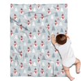 thumbnail image 1 of Light Blue Christmas Snowman and Tree Pattern Blanket,Comfortable Soft Flannel Throw Blanket,All Season,Warm Lightweight Blankets for Sofa Bed Couch Living Room Chair,30"x40", 1 of 4
