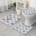 thumbnail image 1 of Light Blue Christmas Tree Pattern Bathroom Rugs Sets 3 Piece,Toilet Cover Set,Absorbent Non Slip Bathroom Mats Sets with U-Shaped Contour Rug Toilet Rug Set, 1 of 5