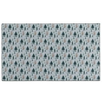 Light Blue Christmas Tree Pattern Door Rugs,Washable Non Slip Door Mats Indoor,Decorative Door Mats,Entry Mat Indoor for Entrance,Bedroom,Kitchen,Bathroom,17"x30"
