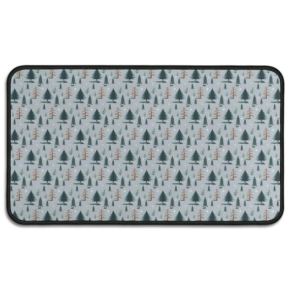 Light Blue Christmas Tree Pattern Door Rugs,Washable Non Slip Door Mats Indoor,Decorative Door Mats,Entry Mat Indoor for Entrance,Bedroom,Kitchen,Bathroom,30"x17"