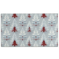 Light Blue Christmas Tree Pattern Door Rugs,Washable Non Slip Door Mats Indoor,Decorative Door Mats,Entry Mat Indoor for Entrance,Bedroom,Kitchen,Bathroom,17"x30"