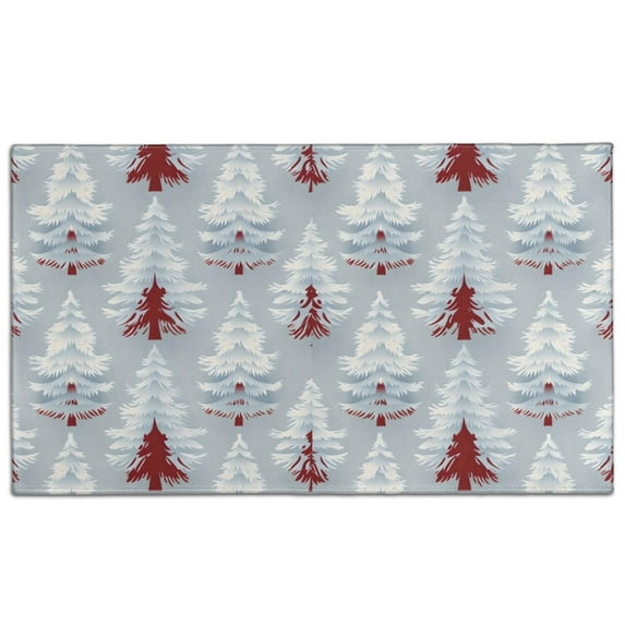 Light Blue Christmas Tree Pattern Door Rugs,Washable Non Slip Door Mats Indoor,Decorative Door Mats,Entry Mat Indoor for Entrance,Bedroom,Kitchen,Bathroom,17"x30"