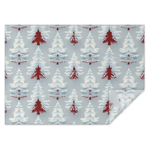 Light Blue Christmas Tree Pattern Rectangle Tablecloth 60"x84",Waterproof Polyester Rectangle Table Cloth, Wipeable Spillproof Polyester Tablecloth for Dining, Camping, Indoor and Outdoor