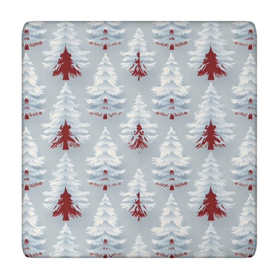 Light Blue Christmas Tree Pattern Square Fitted Tablecloth with Elastic Edge,Square Table Cover,Washable Elastic Table Cover for Home Kitchen Party Decor 34"x34"