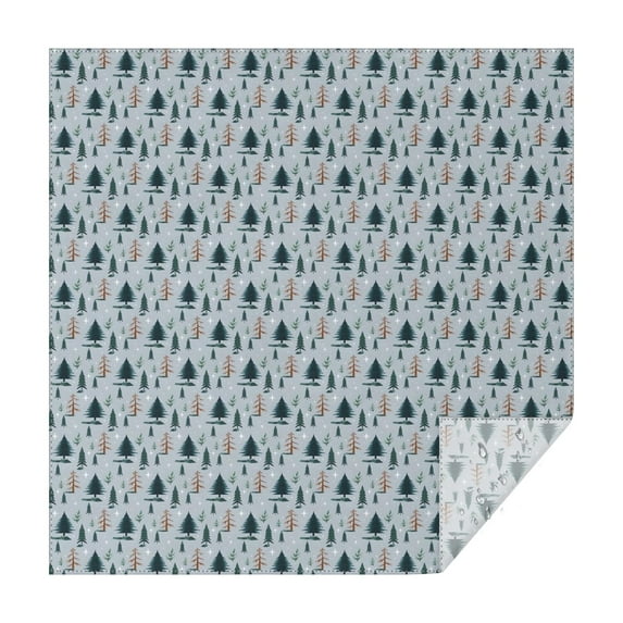 Light Blue Christmas Tree Pattern Square Tablecloth,Waterproof Square Table Cover,Wipeable Spillproof Washable Table Cover for Home Kitchen Party Decor 60"x60"(152x152cm)