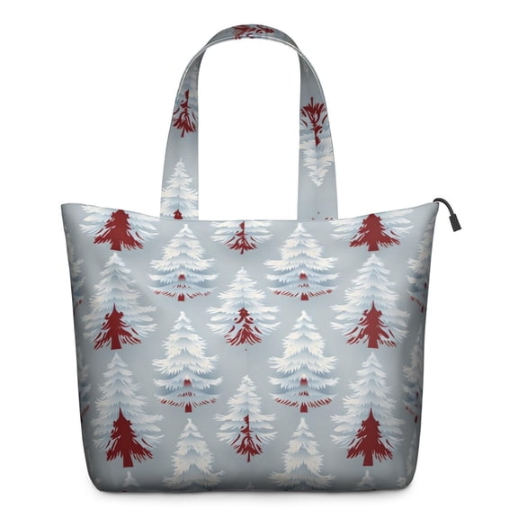 Light Blue Christmas Tree Pattern Travel Tote Bags for Women Carry On,Large Weekender Bags for Women Travel,Multi Functional Duffle Bag for Work,Shopping,Sports